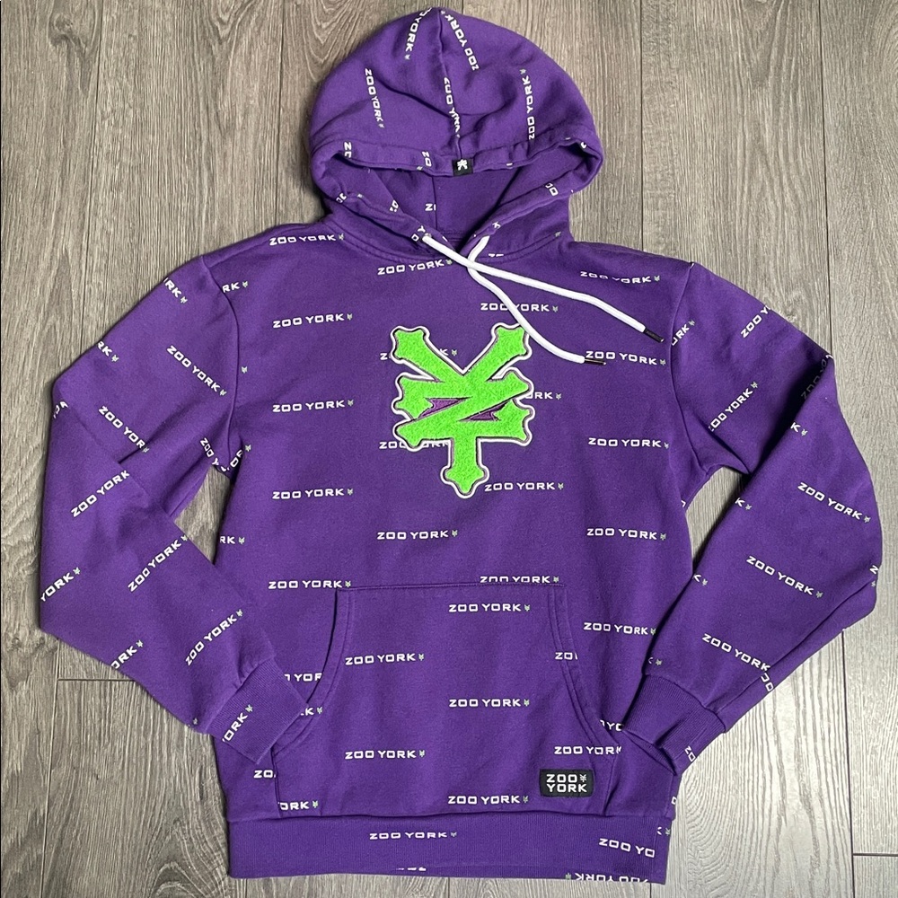 Zoo York Purple green 3D Hoodie Size small